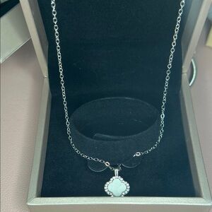Elegant Silver Necklace with White Pendant